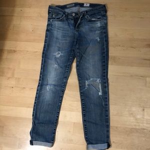 AG Lightwash Ripped Jeans